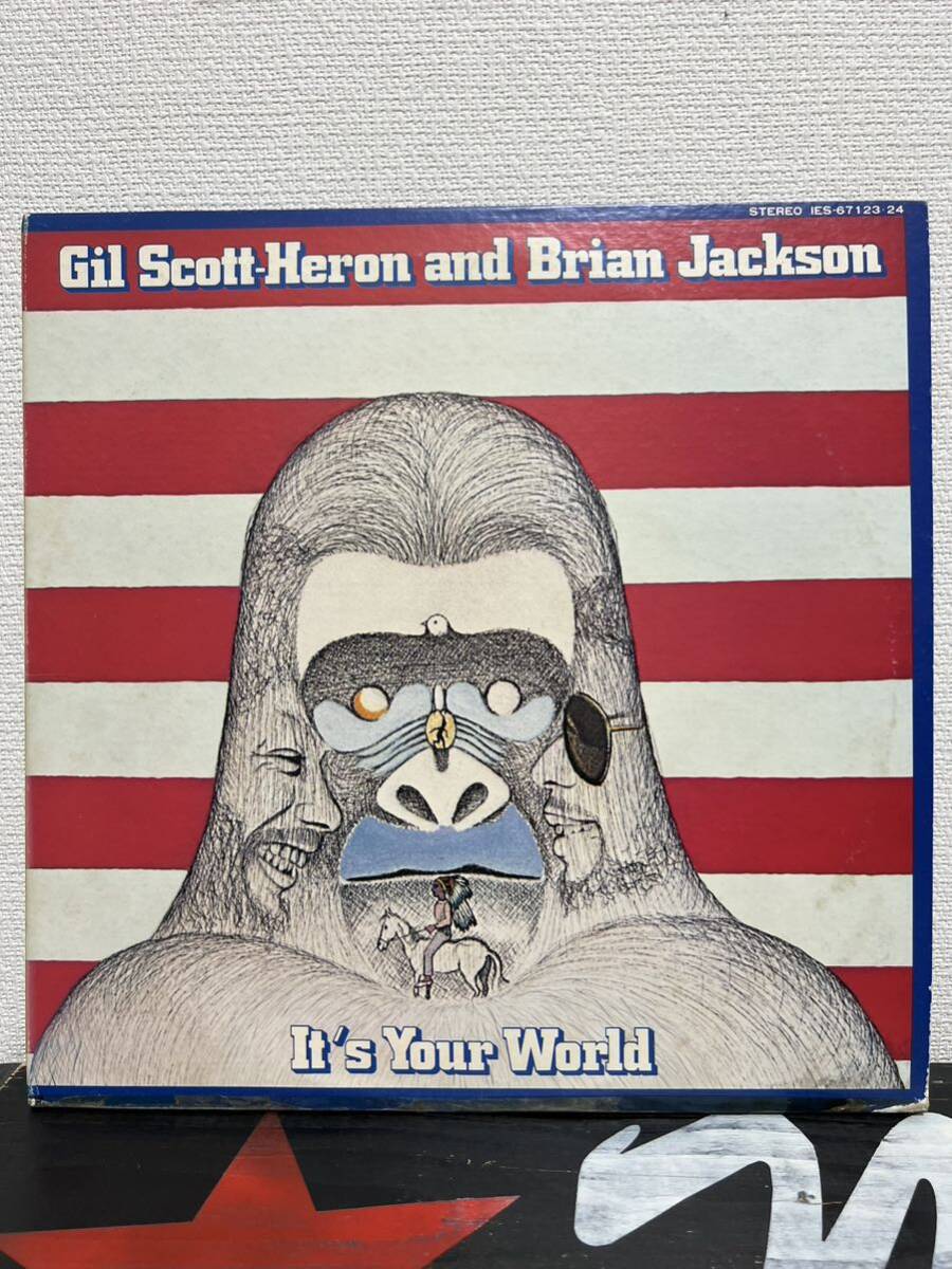 ※盤面美品【IES-67124国内盤面JPNオリジナルLP 】GIL SCOTT HERON BRIAN JACKSON ギルスコット ヘロンの世界 raregroove soul funkの画像1