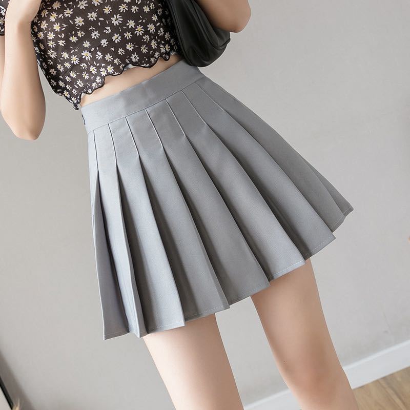 # юбка в складку Mini [ серый ]XLsize внутренний есть симпатичный Mini ska 
