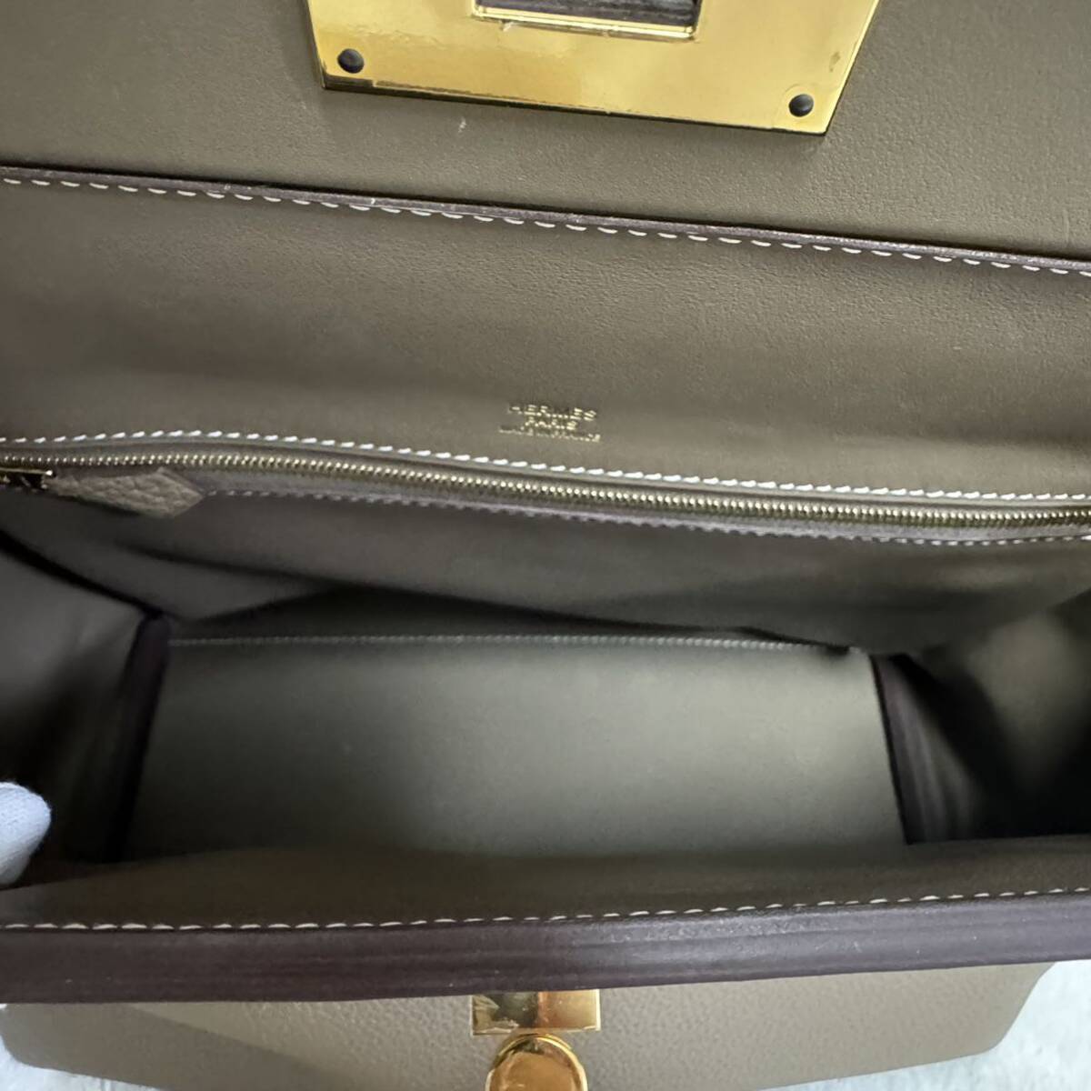 ☆HERMES（エルメス）☆ 【24/24 29cm エトゥープ ゴールド金具】24/24 ヴァンキャトル U刻印 美品 箱 ショップカード有り♪_画像6