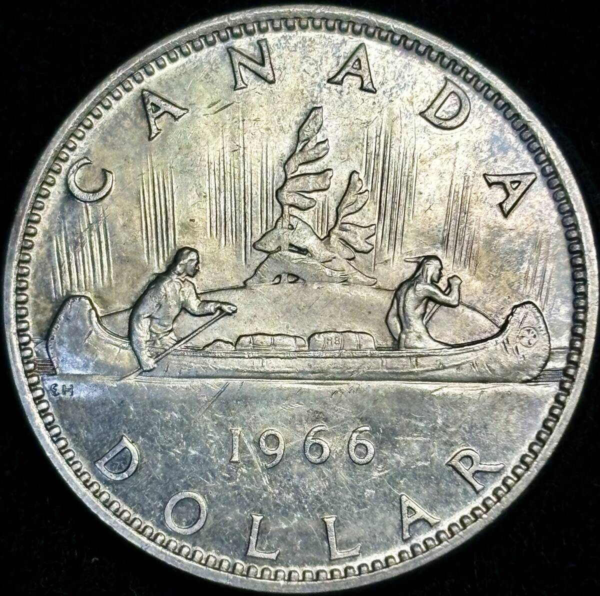【カナダ大型銀貨】(1966年銘 23.3g 直径36㎜)の画像1