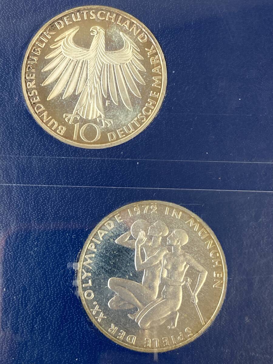 1972年 ドイツ ミュンヘンオリンピック 銀貨 10マルク 4枚×2セット 五輪 記念コイン 硬貨①の画像8