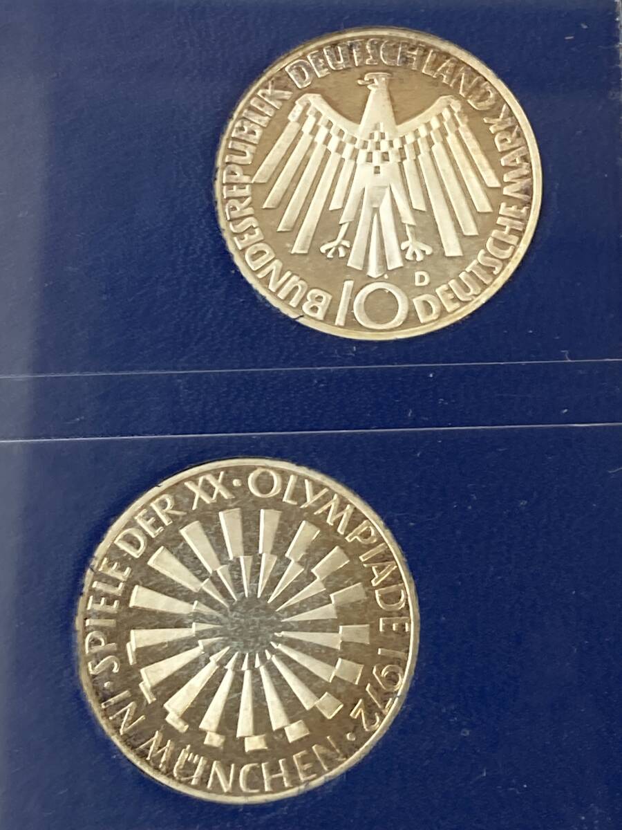 1972年 ドイツ ミュンヘンオリンピック 銀貨 10マルク 4枚×2セット 五輪 記念コイン 硬貨②の画像5