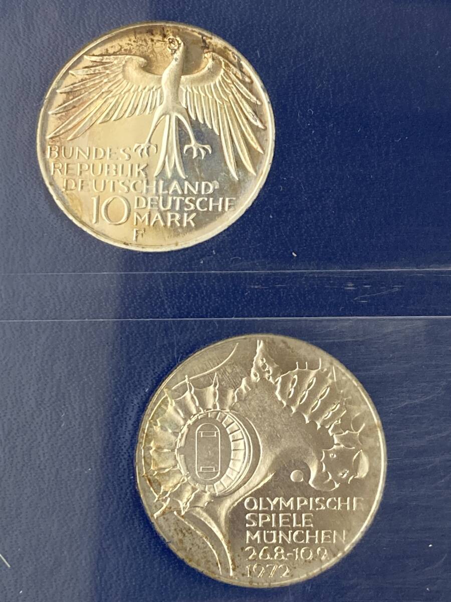 1972年 ドイツ ミュンヘンオリンピック 銀貨 10マルク 4枚×2セット 五輪 記念コイン 硬貨②の画像8