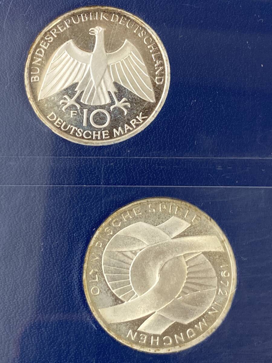 1972年 ドイツ ミュンヘンオリンピック 銀貨 10マルク 4枚×2セット 五輪 記念コイン 硬貨③の画像8