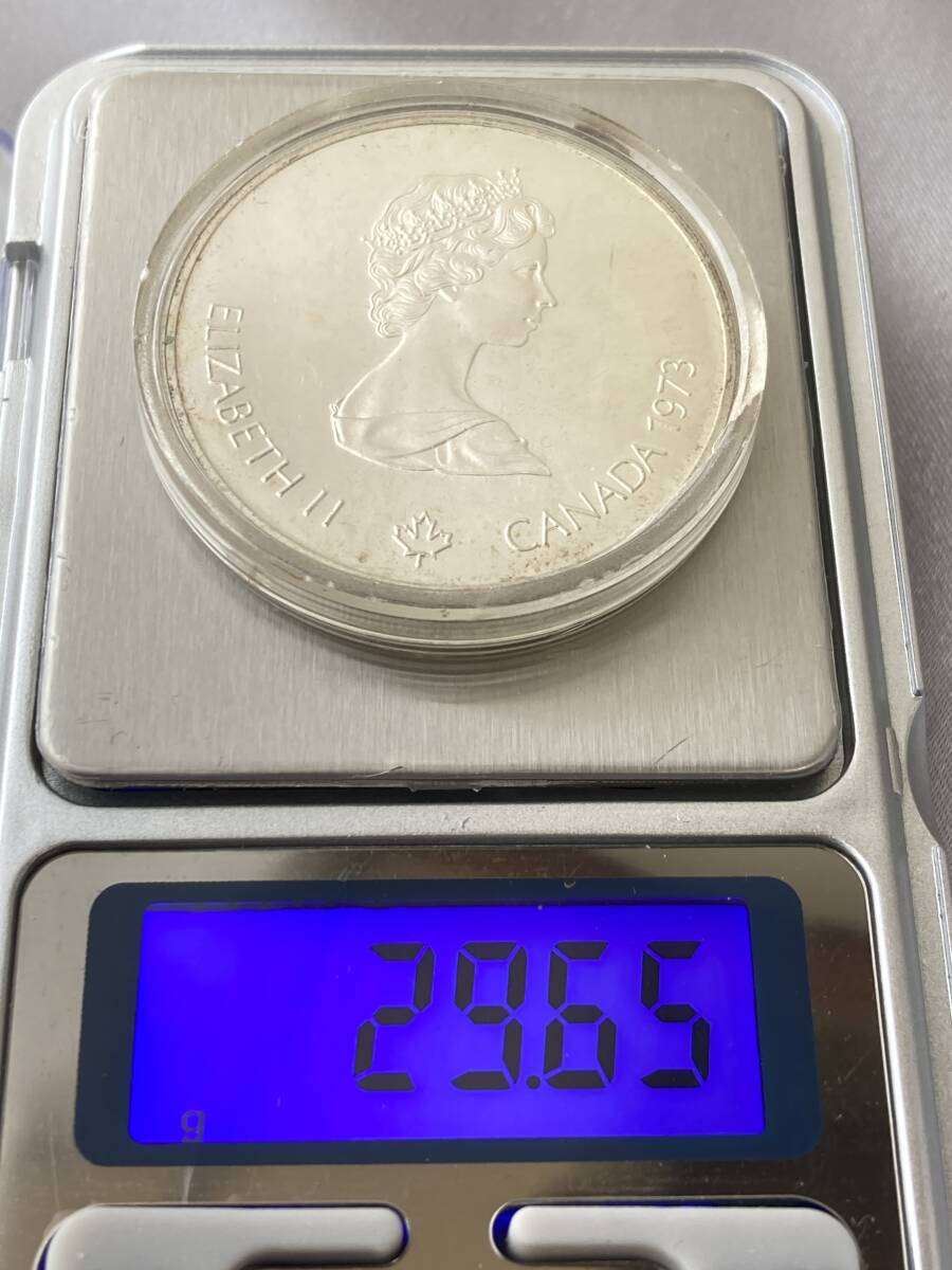 1976年 カナダ モントリオールオリンピック 銀貨 5ドル 硬貨 五輪 記念コイン ケース入り(傷みあり)の画像6