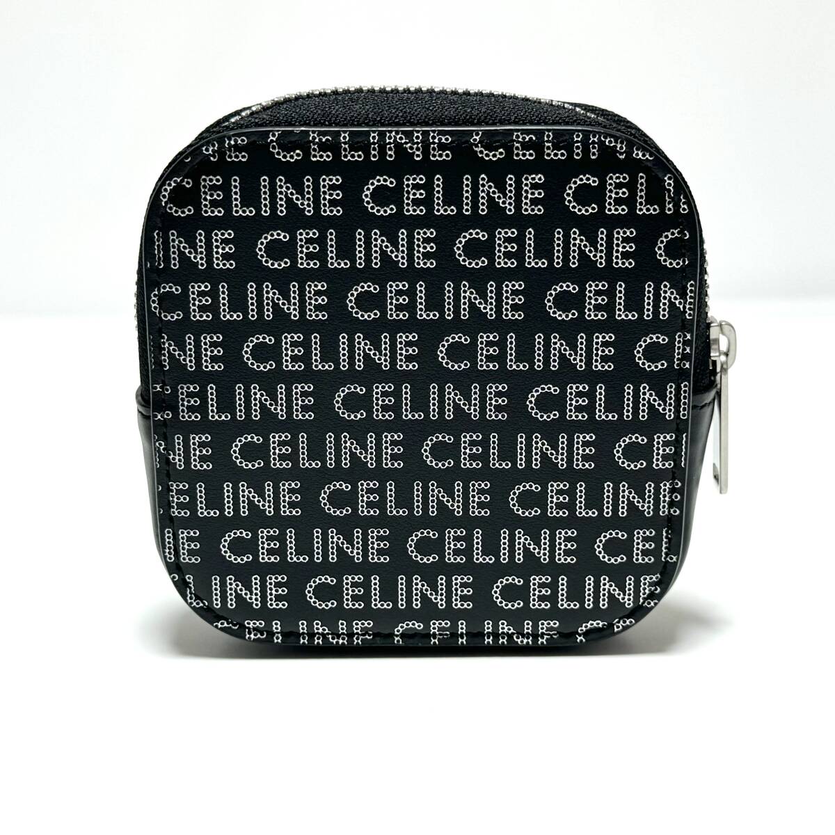 未使用 23AW CELINE セリーヌ SQUARED PURSE スクエアード パース コインケース ロゴ コンパクト 財布 メンズ コインケース 10K743FGH_画像4