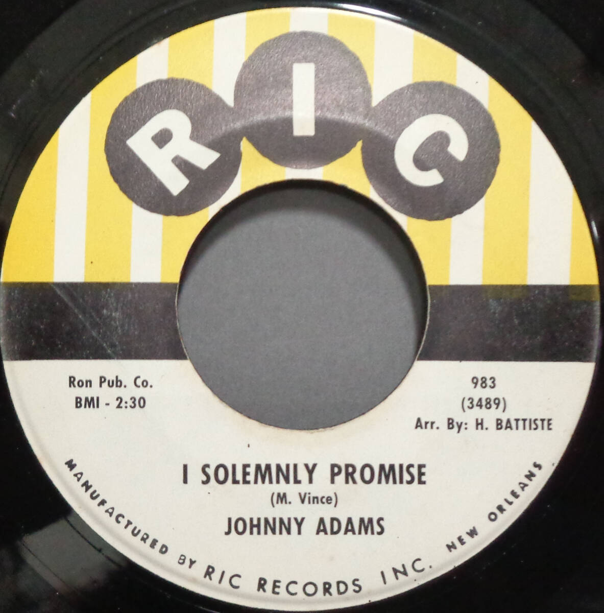 【SOUL 45】JOHNNY ADAMS - I SOLEMNLY PROMISE / LIFE IS JUST A STRUGGLE (s240422008)の画像1