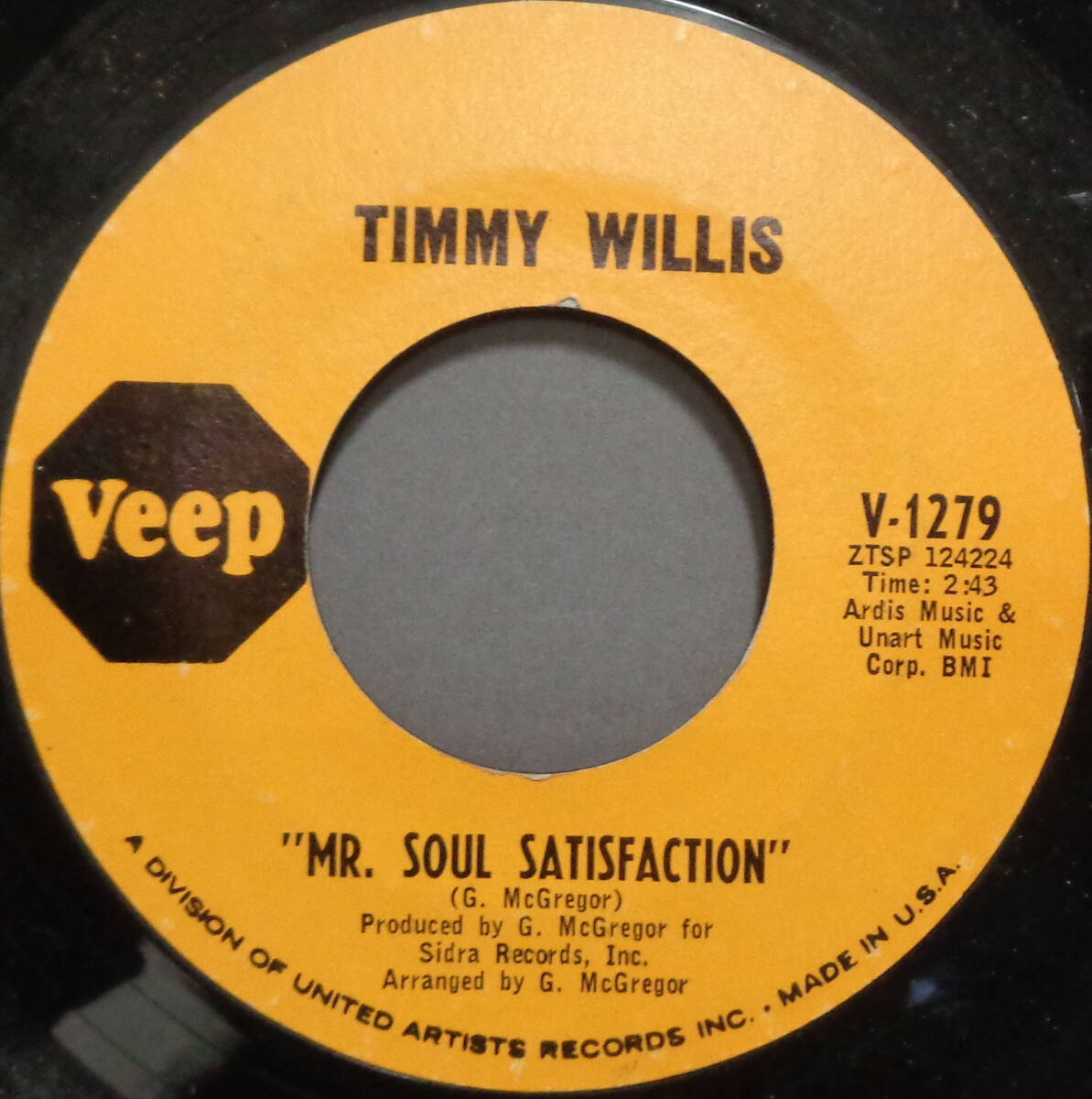 【SOUL 45】TIMMY WILLIS - I'M WONDERING / MR. SOUL SATISFACTION (s240422016) _画像1