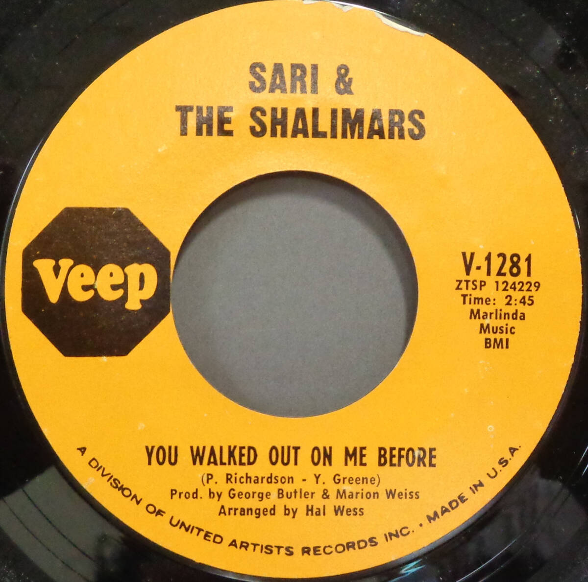 【SOUL 45】SARI & THE SHALIMARS - YOU WALKED OUT ON ME BEFORE / IT'S SO LONELY (s240420023) _画像1