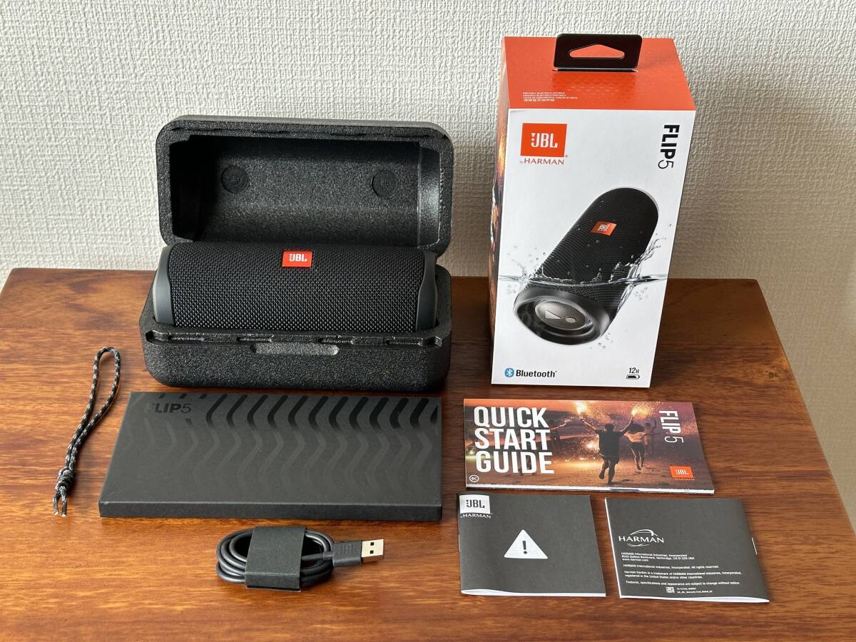 ◆JBL Bluetooth スピーカー FLIP5 ブラック 動作確認済 新品同様美品_画像1