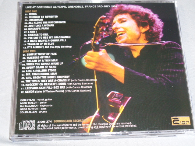 BOB DYLAN/GRENOBLE 1984 SOUNDBOARD 2CDの画像4