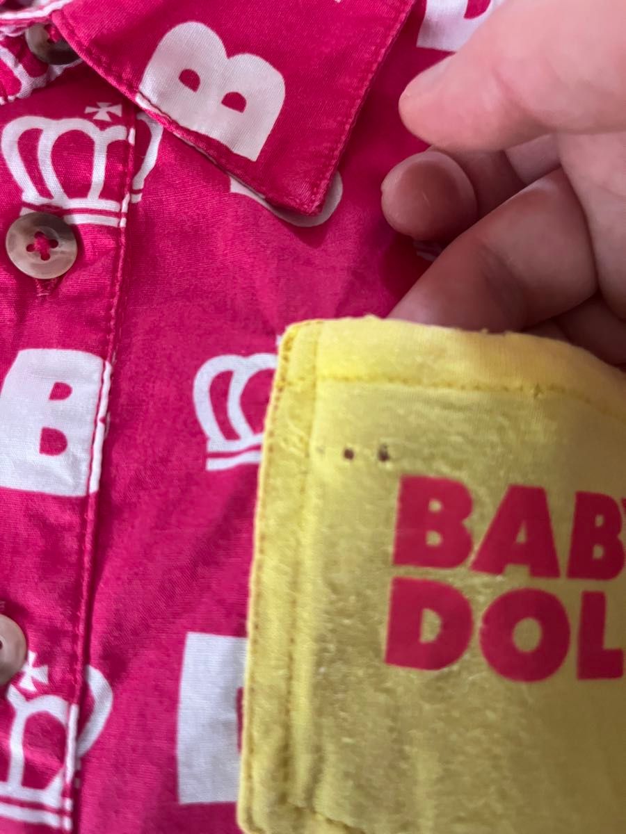 BABYDOLL ピンク　半袖シャツ　ブラウス　130cm  半袖シャツ　チェックシャツ　