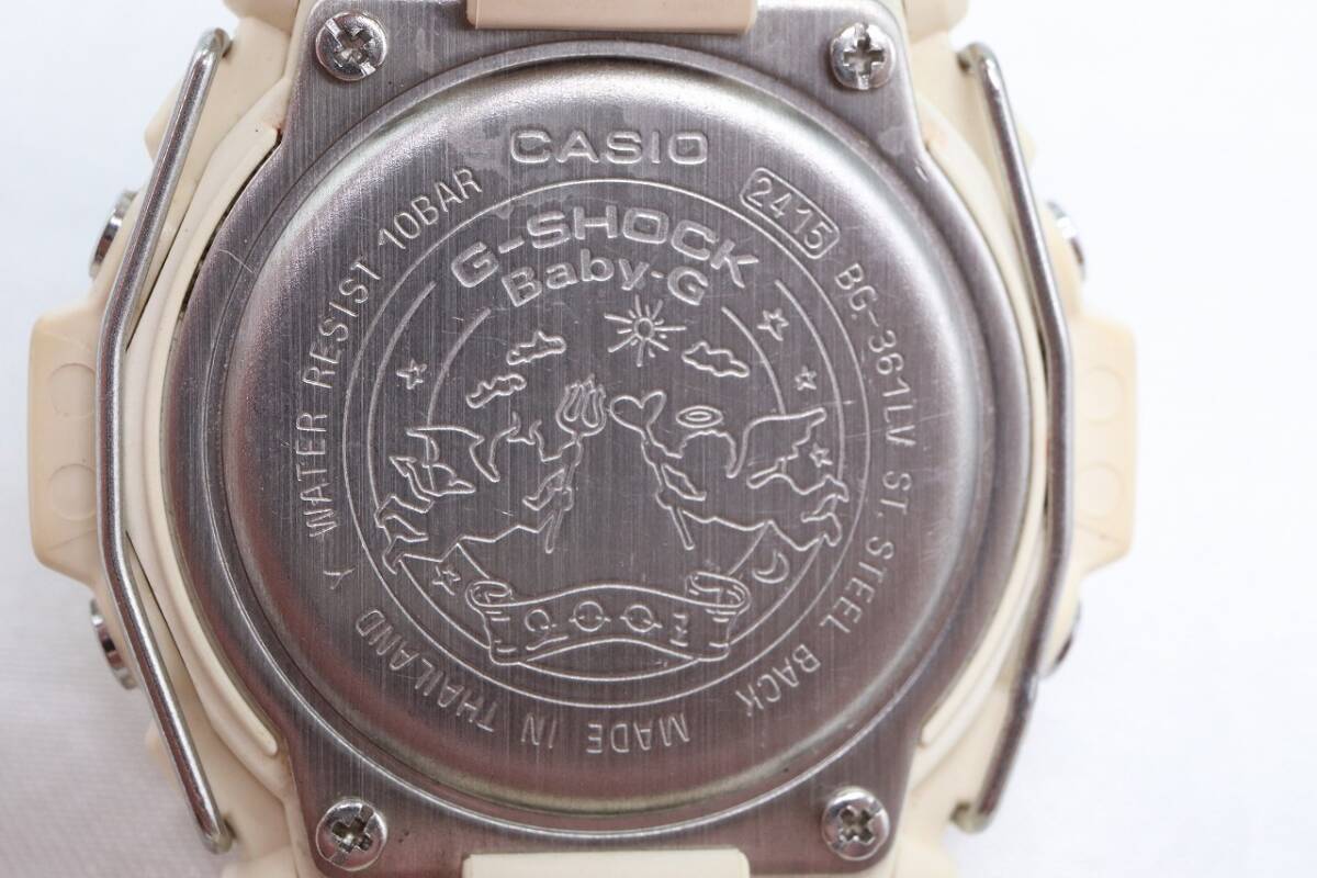 【W127-52】動作品 電池交換済 CASIO Baby-G カシオ ベイビージー デジタル 腕時計 BG-361LV メンズ【送料全国一律380円】_画像10