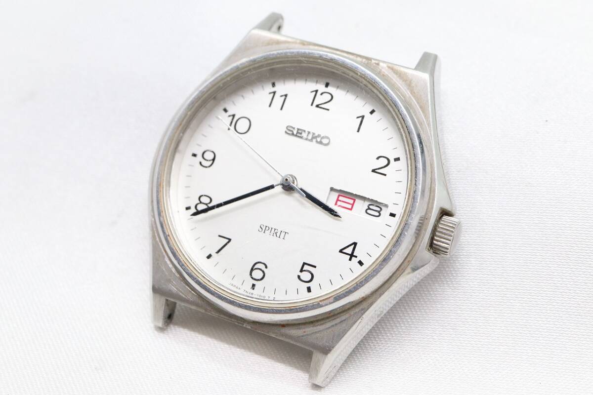 【W132-10】動作品 電池交換済 SEIKO SPIRIT セイコー スピリット 腕時計 フェイスのみ 7N48-7000 メンズ【送料全国一律185円】の画像1