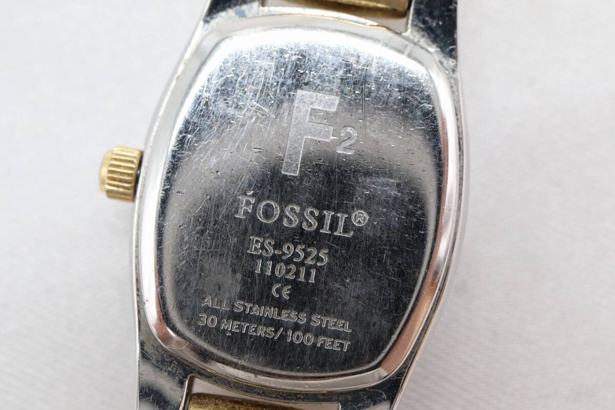 [W133-9] operation goods battery replaced FOSSIL f2 Fossil ef two wristwatch ES-9525 lady's [ postage nationwide equal 185 jpy ]