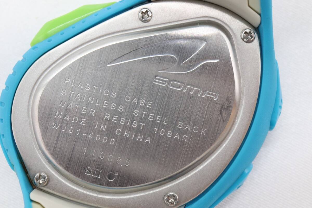 【W139-13】動作品 電池交換済 SOMA ソーマ デジタル ランニングウォッチ 腕時計 WJ01-4000 メンズ【送料全国一律380円】_画像9