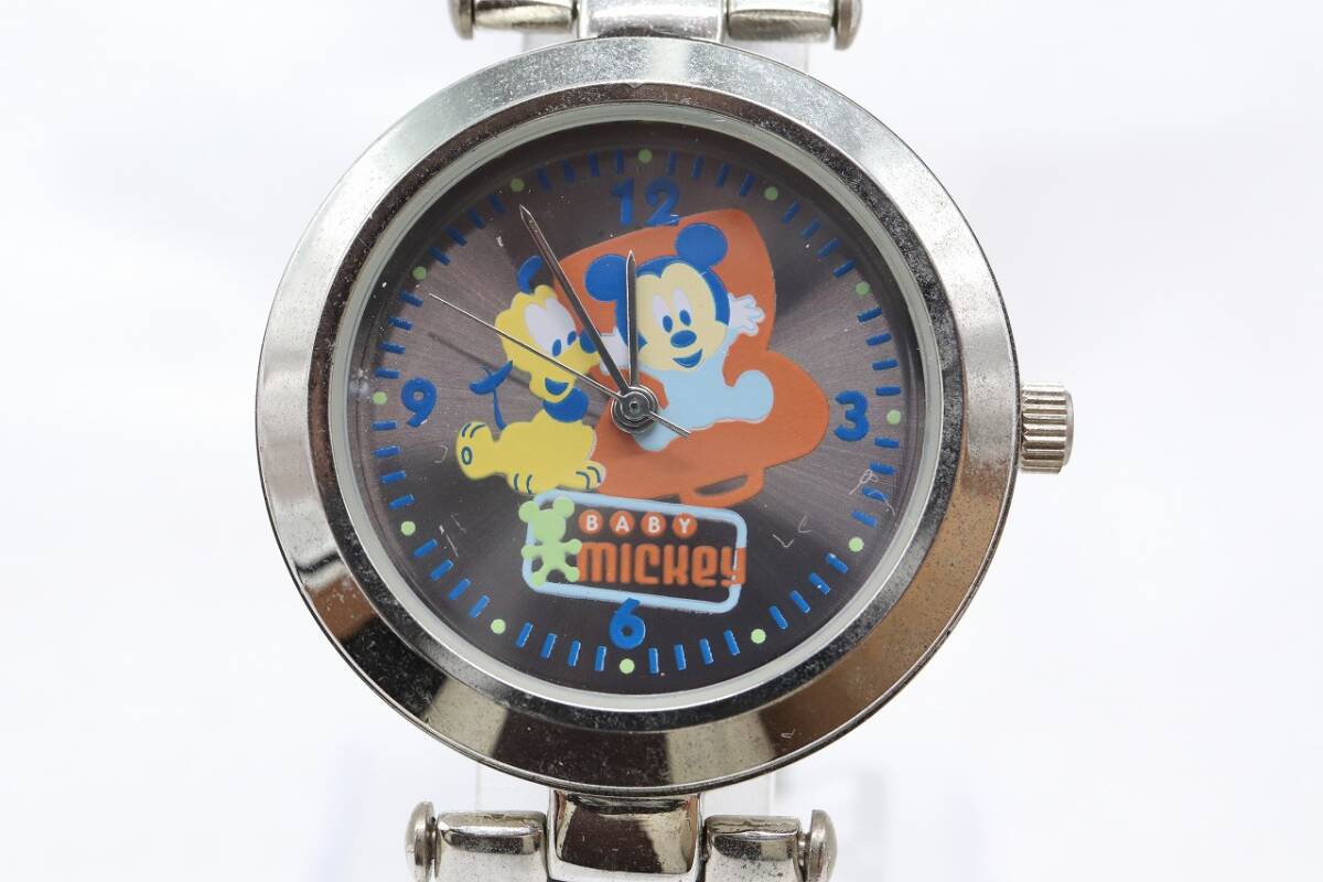 [W139-39] рабочий товар батарейка заменен T&G DISNEY Disney baby Mickey наручные часы мужской [ стоимость доставки единый по всей стране 185 иен ]