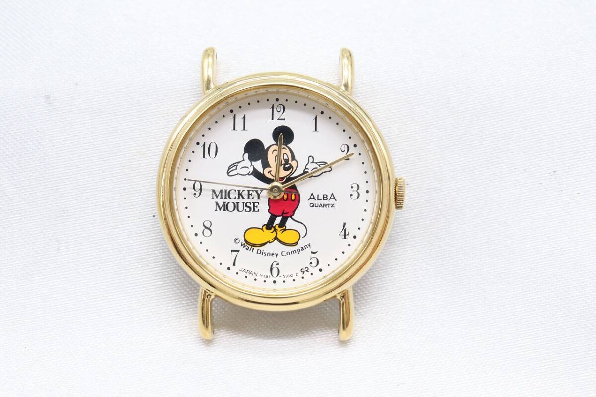 【W139-50】動作品 電池交換済 SEIKO ALBA DISNEY セイコー アルバ ディズニー ミッキーマウス 腕時計 フェイスのみ Y131-6354 レディースの画像2