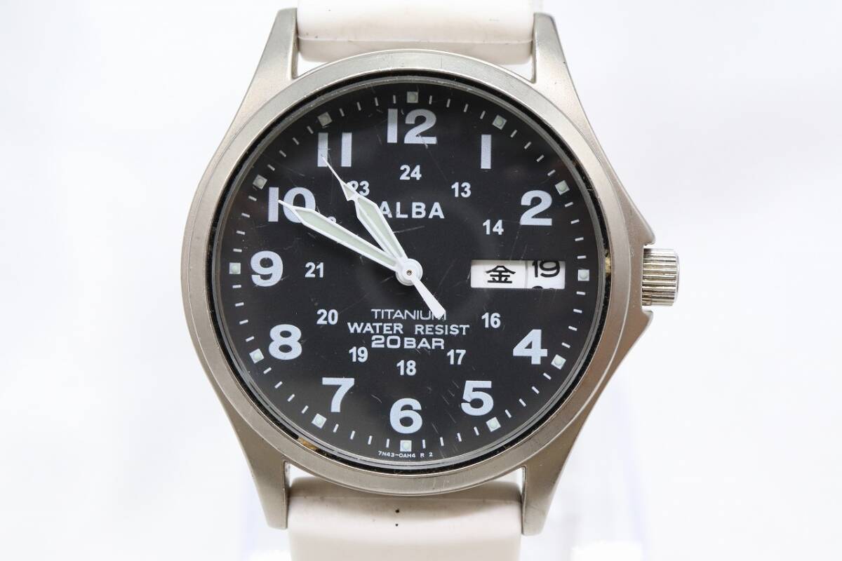【W140-7】動作品 電池交換済 SEIKO ALBA セイコー アルバ 腕時計 V743-8A10 メンズ【送料全国一律185円】の画像3