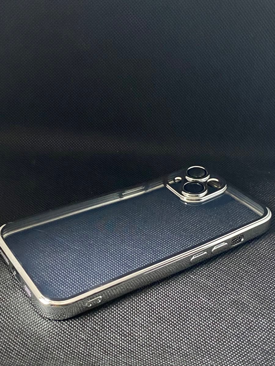 【シルバーカラー】iphone14ケース ソフトケース  iPhone 透明 クリア シルバー スマホカバー iphone14
