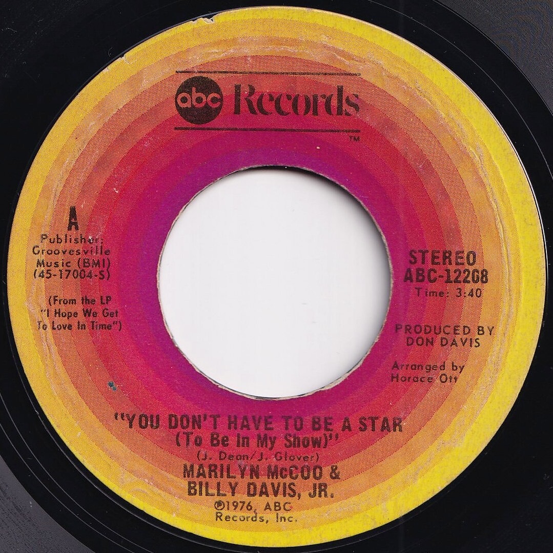 Marilyn McCoo You Don't Have To Be A Star / We've Got To Get It On Again ABC US ABC-12208 206485 ソウル レコード 7インチ 45_画像1