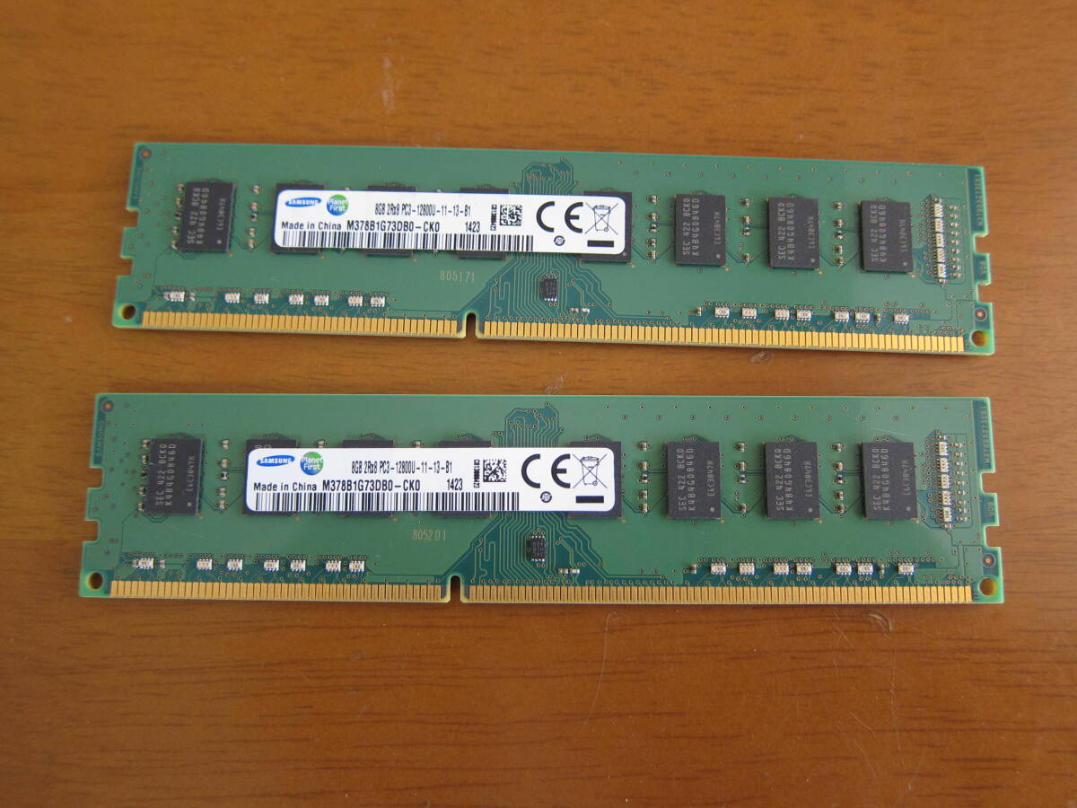 Samsung PC3-12800/DDR3-1600 8GB×2枚=計16GB分、240pinの画像1