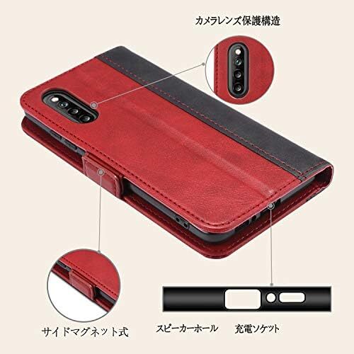 レッド Galaxy A41 対応 ケース 手帳型 SC-41A SCV48 対応 手帳型ケース ギャラクシー A41 対応 カ_画像5