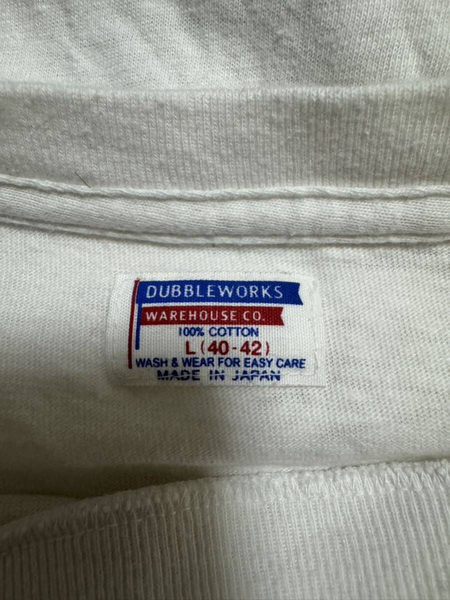 DUBBLE WORKS WAREHOUSE ウエアハウス ダブルワークス PREP ポケT ポケット T-シャツ size L 半袖 ホワイト 白の画像4