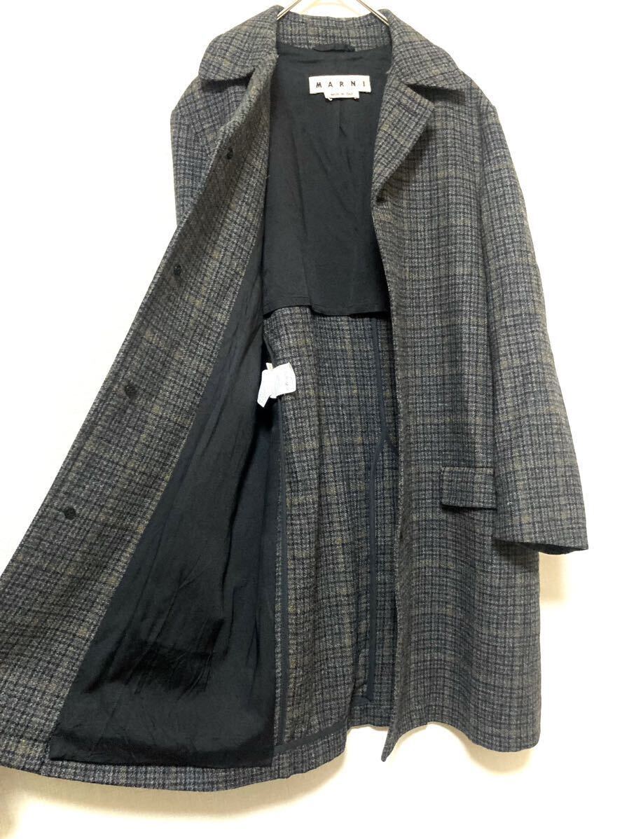  Marni marni мужской Пальто Честерфилд шерсть длинный жакет внешний серый Brown 44 S