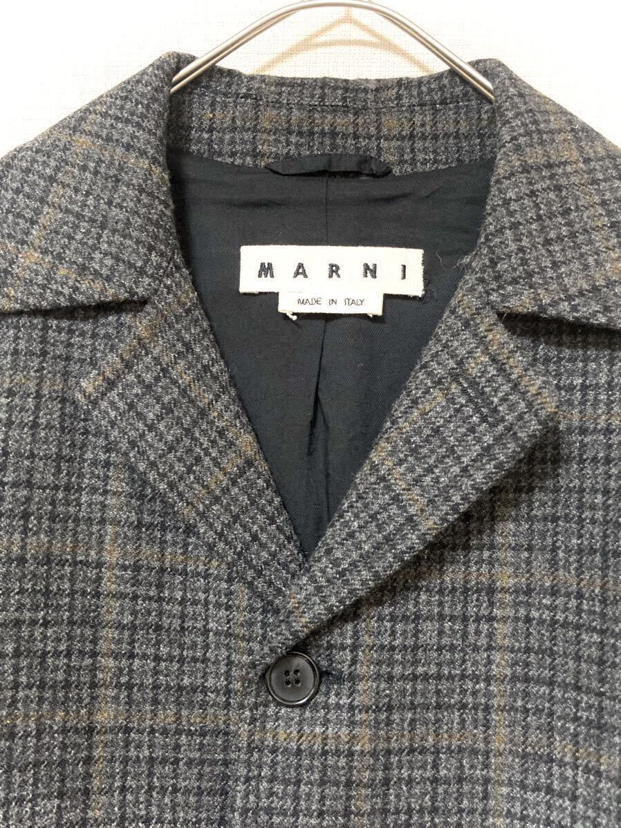  Marni marni мужской Пальто Честерфилд шерсть длинный жакет внешний серый Brown 44 S