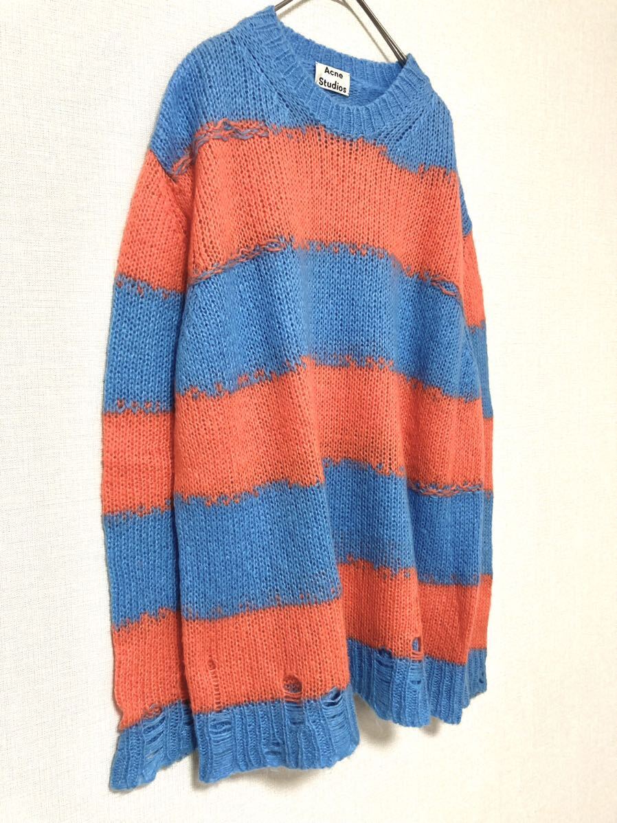 アクネストゥディオズ acne studios ダメージ モヘア ボーダー アクネストゥディオズ acne studios ダメージ モヘア ボーダー