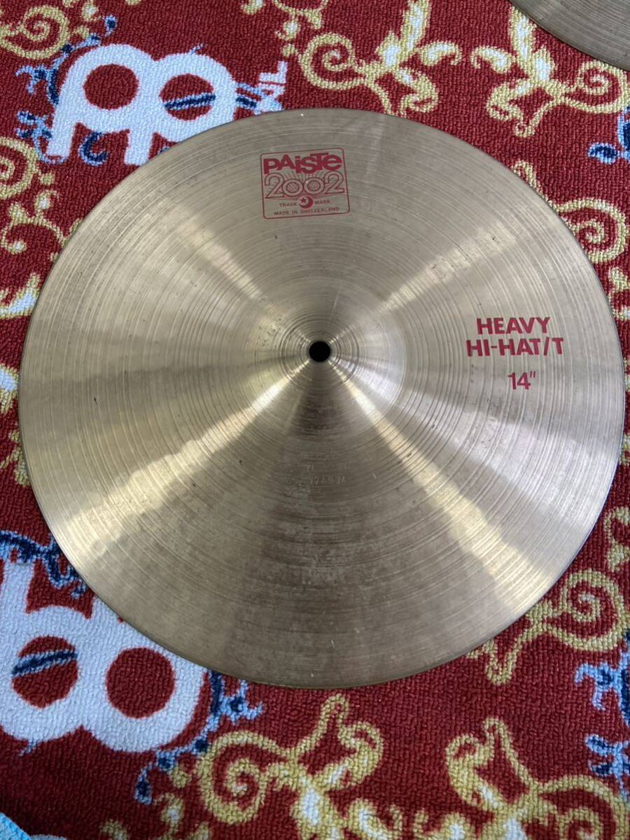 PAISTE パイステ 2002 ヘビーハイハット 赤ロゴ 14インチ おまけ付きの画像2