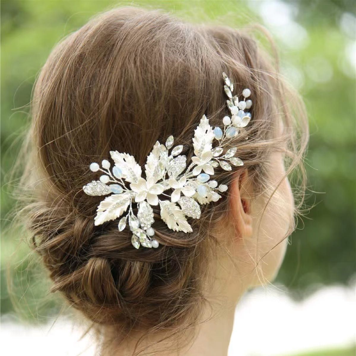 ☆新品ヘッドドレス シルバーヘアアクセサリー　結婚式　ウエディング　ブライダル