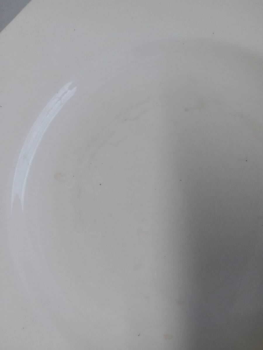 ★フランス アンティーク 陶器 SAINT AMAND 無地 白い 10 角 皿 4枚セット ★ の画像6
