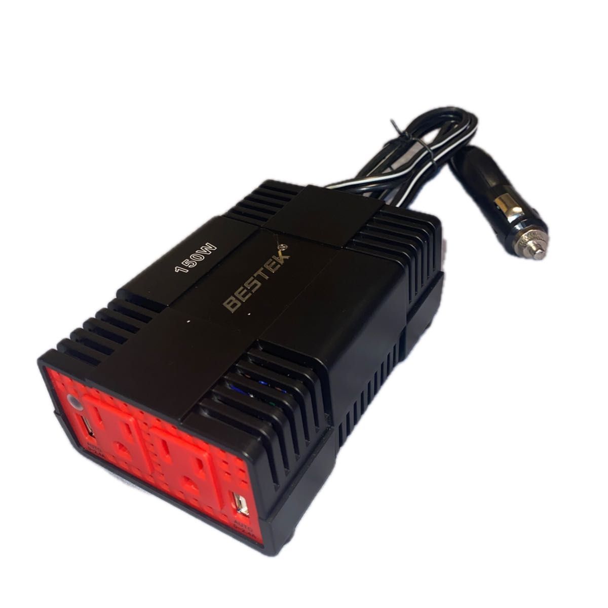 BESTEK カーインバーター 150W シガーソケット12V車対応 AC 100V 車載コンセント USB 2.1A 2ポート