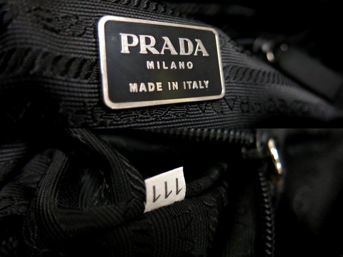 ●超美品●PRADA プラダ スポーツ●ロゴ型押し●ナイロン●リュックサック●黒 赤●SV金具●イタリア製●B5 書類●収納 かばん●Js45702の画像8