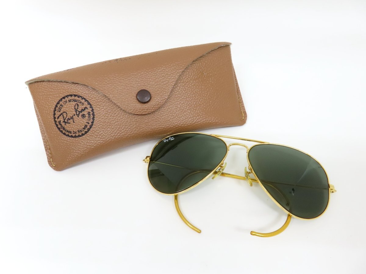 ◆美品◆RayBan レイバン◆Outdoorsman アウトドアズマン w1622◆ティアドロップ サングラス◆ブラック ゴールド◆ヴィンテージ◆A4783の画像2