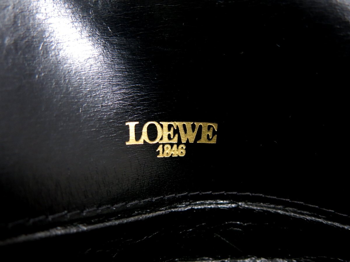 超美品●LOEWE ロエベ●アナグラム●ロゴ型押し●カーフ レザー 本革●ワンショルダー バッグ●黒●G金具●肩掛け●ヴィンテージ●Js45570の画像6