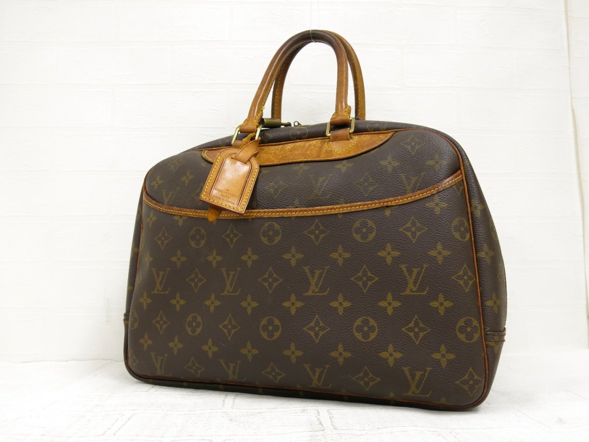 ◆LOUIS VUITTON ルイ・ヴィトン◆モノグラム ドーヴィル◆PVC カーフ レザー 本革◆ハンド バッグ◆ブラウン ゴールド金具◆A4745の画像1