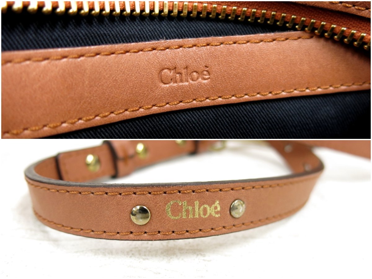 ◆美品◆Chloe クロエ◆エテル◆カーフ レザー 本革◆2way ハンド ショルダー バッグ◆ピンクブラウン ゴールド金具◆斜め掛け◆A4752