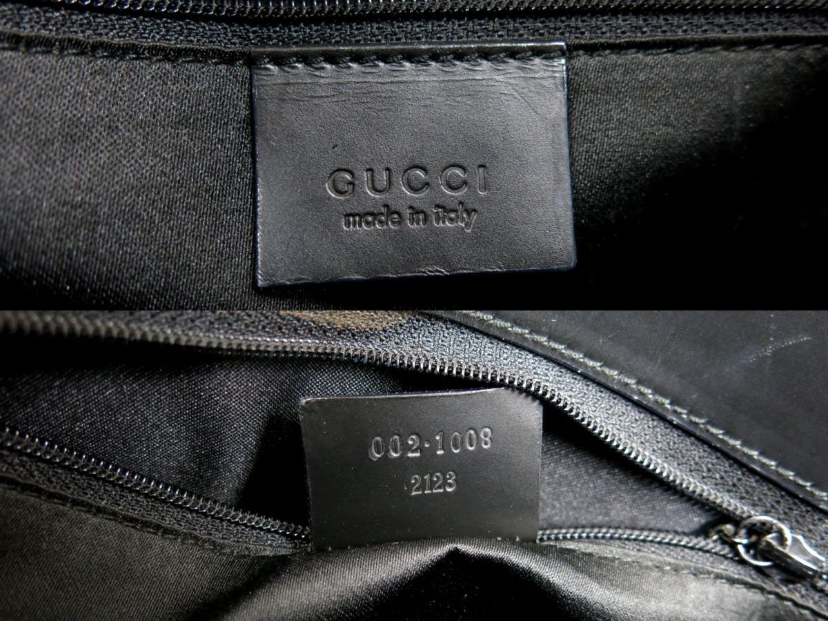 ●超美品●GUCCI グッチ●ロゴ型押し●GGナイロン カーフ レザー 本革●トート バッグ●黒●肩掛け●A4 収納●書類 かばん●Js45842の画像7