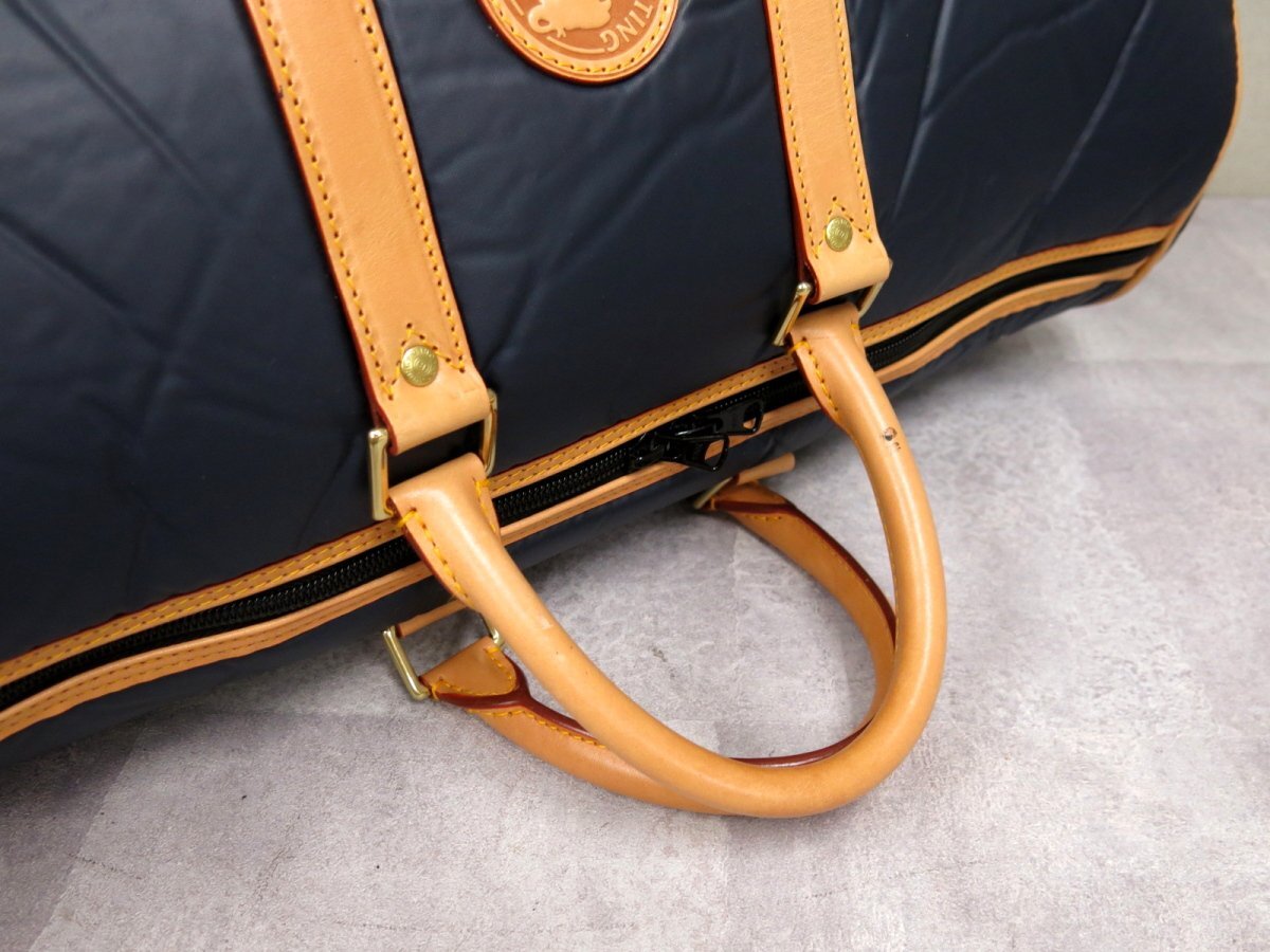 * super-beauty goods * hunting * world * chopsticks .- black scarf leather original leather * Boston bag * navy yellow group *G metal fittings * high capacity *Js46192