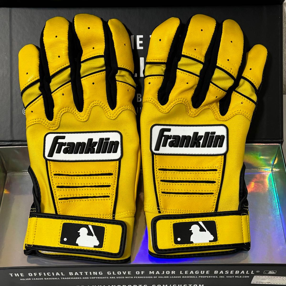 新品 Franklin Custom CFX PRO 黒色×黄色 Mサイズ バッティンググローブ フランクリン 値下げ不可