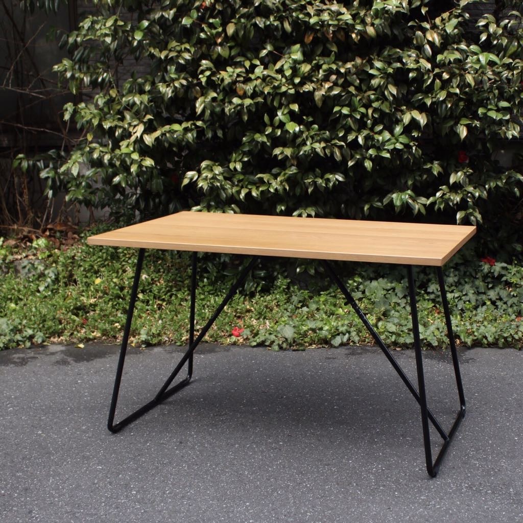 MUJI Muji Ryohin folding table width 120cm oak material folding table dining table working bench work table ( control ID:536)