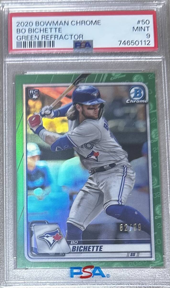 2020 Bowman Chrome Green Refractor #/99 RC Bo Bichette PSA 9 #50 Rookie Card SP ボー ビシェットの画像1
