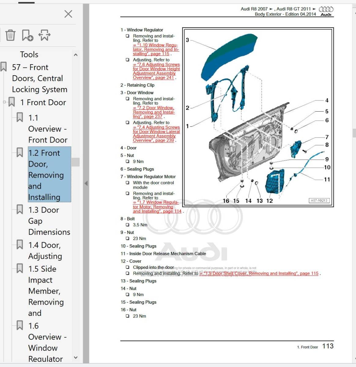 AUDI R8 2006-2017 Spyder GT GTSpyder 整備書 修理書 リペアマニュアル　ボディー修理　配線図_画像7