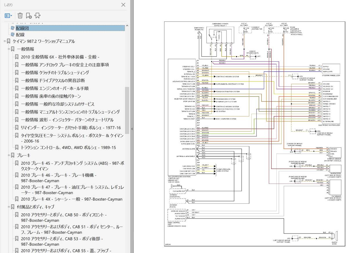 ポルシェ 987 ケイマン Ver3 整備書 配線図 パーツリスト オーナーズマニュアル その他 ワークショップマニュアル 修理書 の画像10