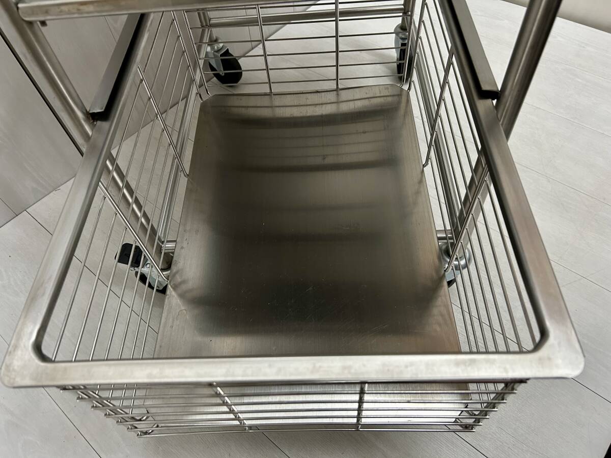 бесплатная доставка * снят с производства! кухонные тележки IKEA GRUNDTALgrun Dahl нержавеющая сталь Wagon steel с роликами 502.173.37 тросик корзина 
