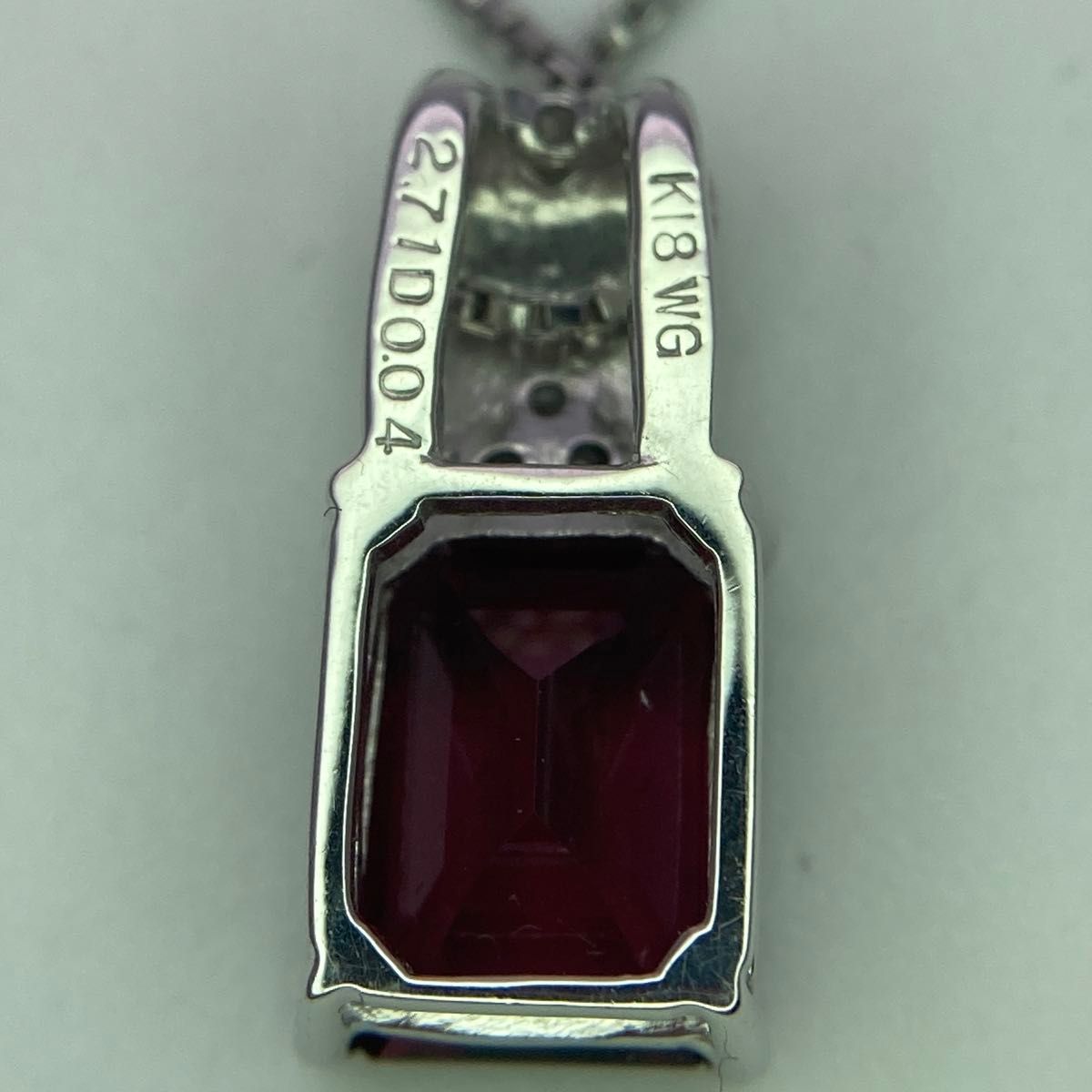 (440)ソ付　ロードライト　ガーネット　2.71ct ダイヤ　0.04ct K18 K18WG ネックレス