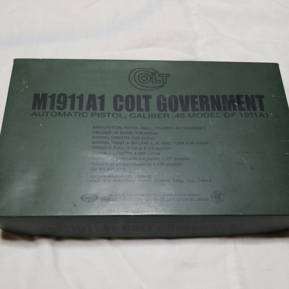  model gun round made air soft gun Colt M1911AI Government box equipped 